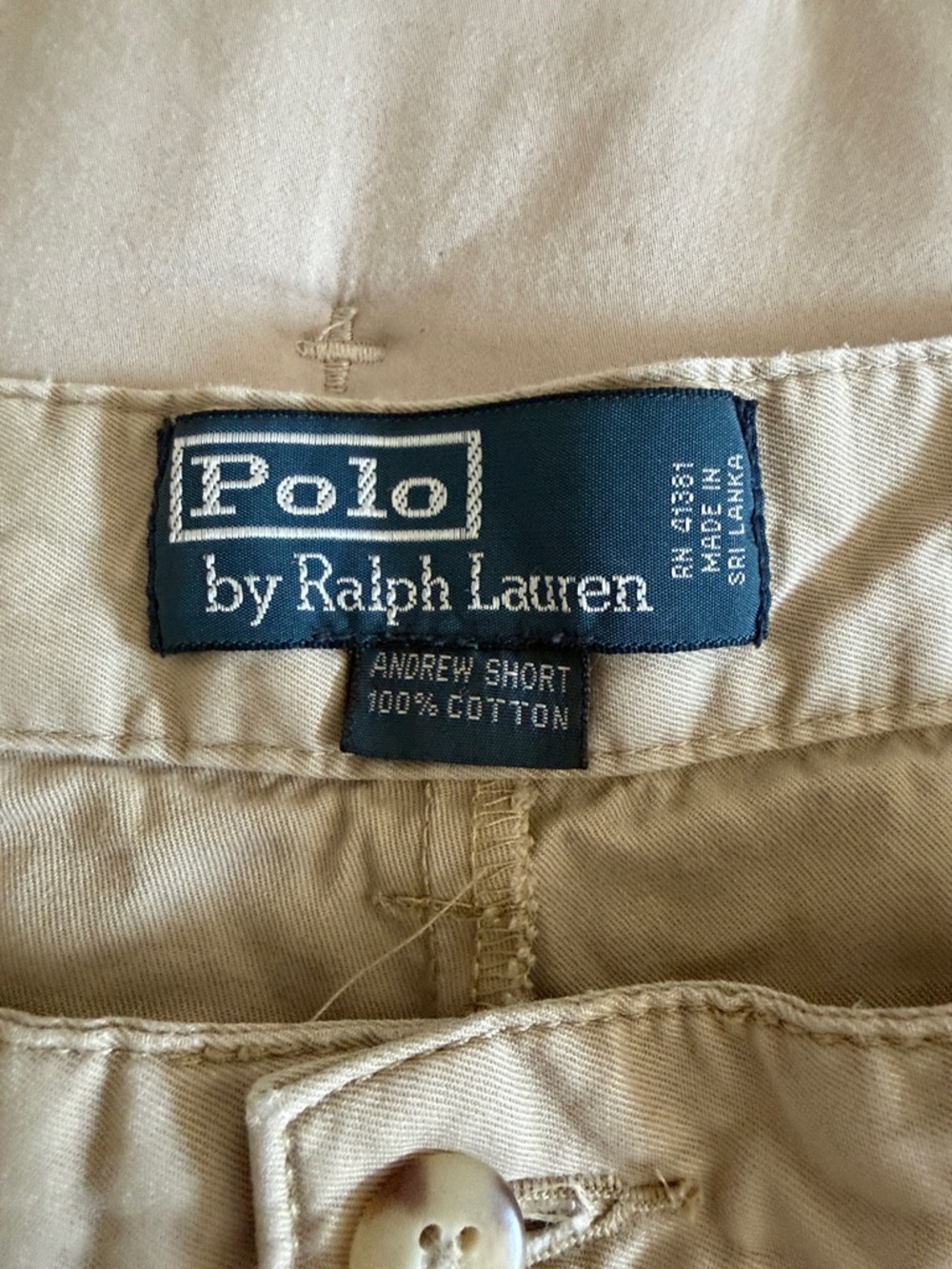 Polo by Ralph Lauren Beige Andrew Short Label Detail